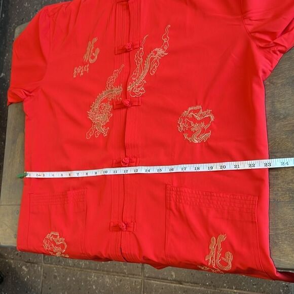 Men's Suit Embroidery Middle-Aged Tang Chinese Style Casual Loose Short Sleeve - Picture 6 of 15